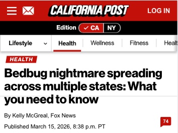 California Post — Bedbug nightmare spreading across multiple states: what you need to know