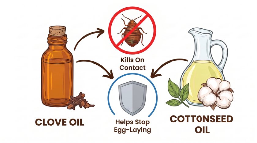 Clove oil and cottonseed oil